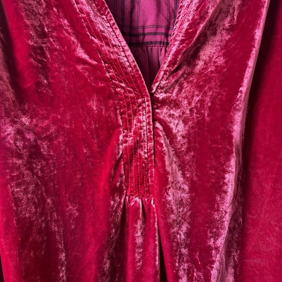 Anthropologie Melody Velvet Long Sleeve Tunic Mini Dress Pink Red 1X / XL - Picture 5 of 12